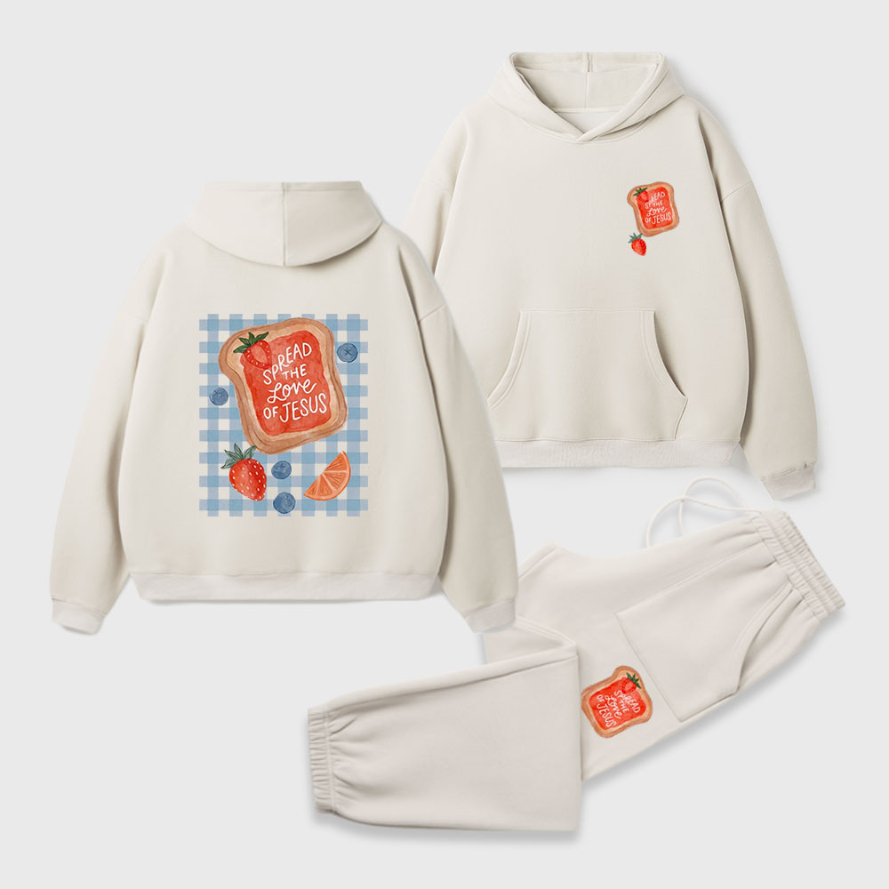Spread The Love Of Jesus Christian Premium Fleece Hoodie Set