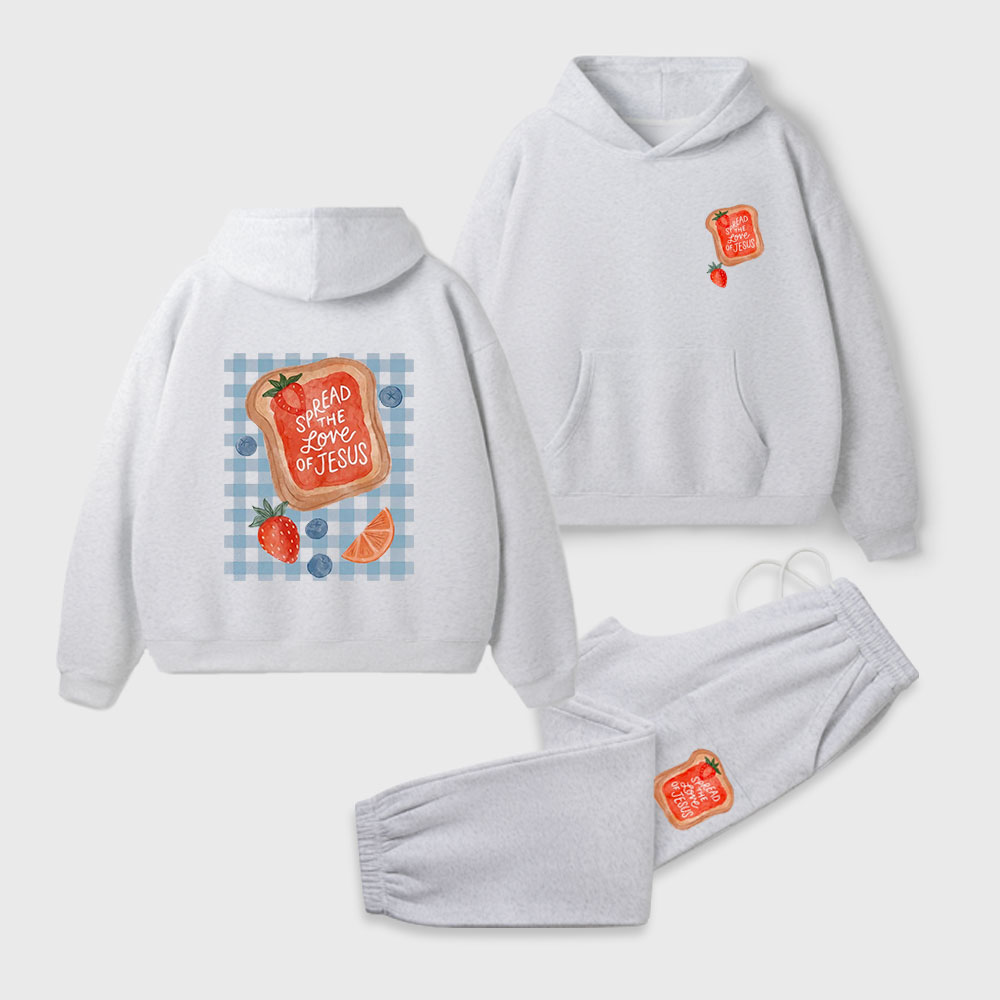 Spread The Love Of Jesus Christian Premium Fleece Hoodie Set