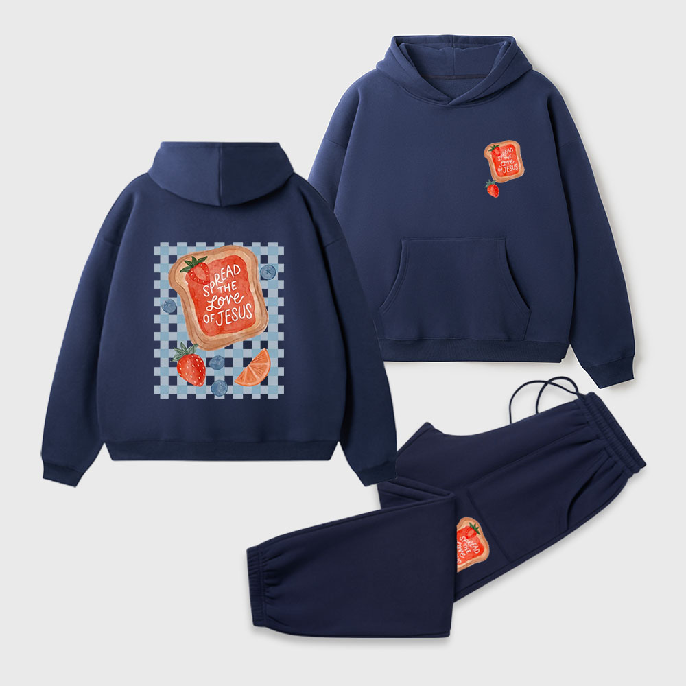 Spread The Love Of Jesus Christian Premium Fleece Hoodie Set