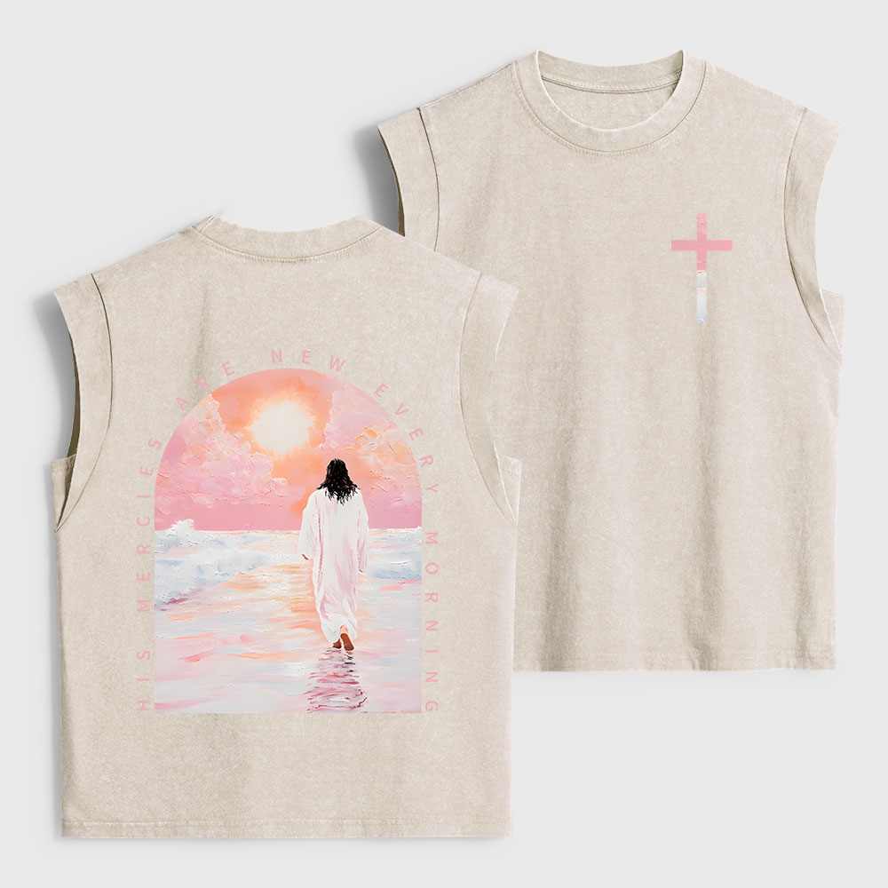 His Mercies Are New Every Morning Christian Women's Washed Tank Top