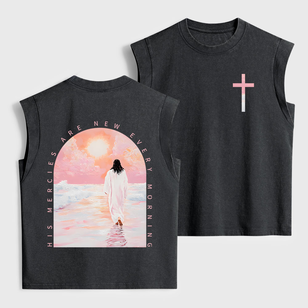 His Mercies Are New Every Morning Christian Women's Washed Tank Top