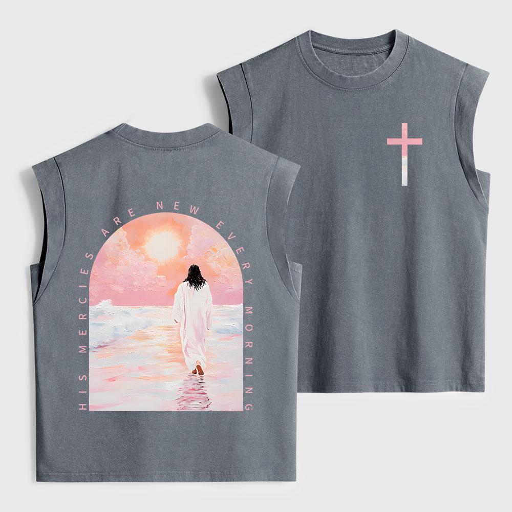 His Mercies Are New Every Morning Christian Women's Washed Tank Top