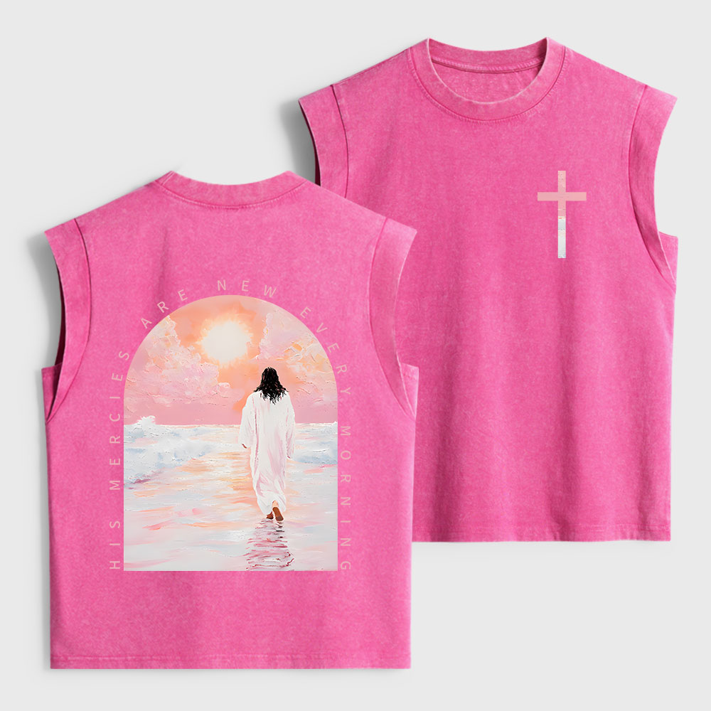 His Mercies Are New Every Morning Christian Women's Washed Tank Top