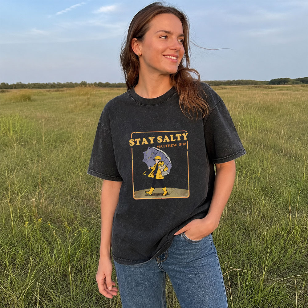 Stay Salty Christian Washed T-Shirt