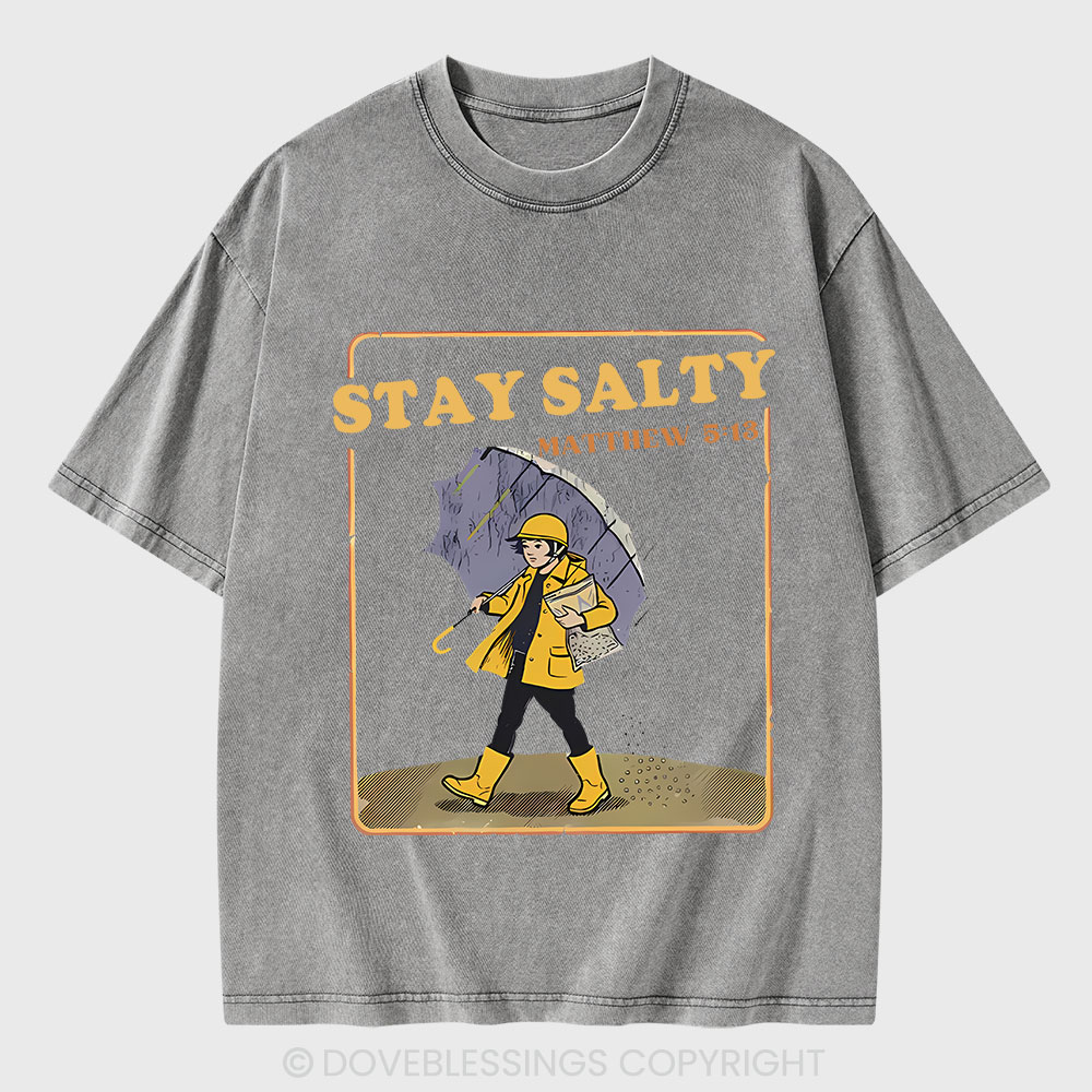 Stay Salty Christian Washed T-Shirt