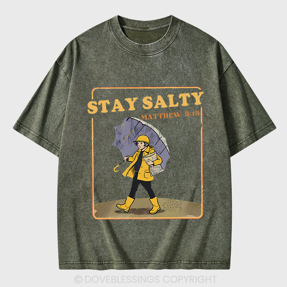 Stay Salty Christian Washed T-Shirt