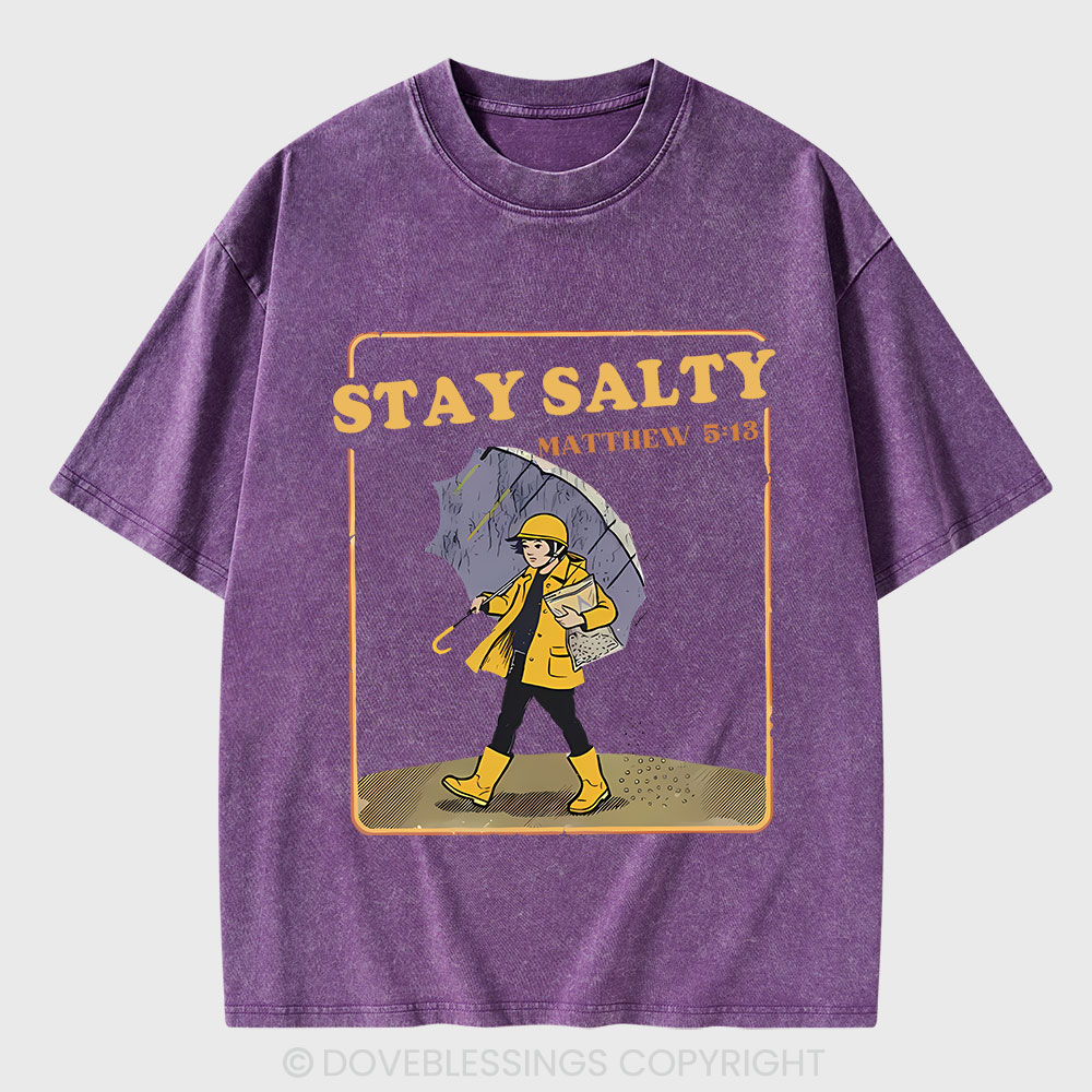 Stay Salty Christian Washed T-Shirt