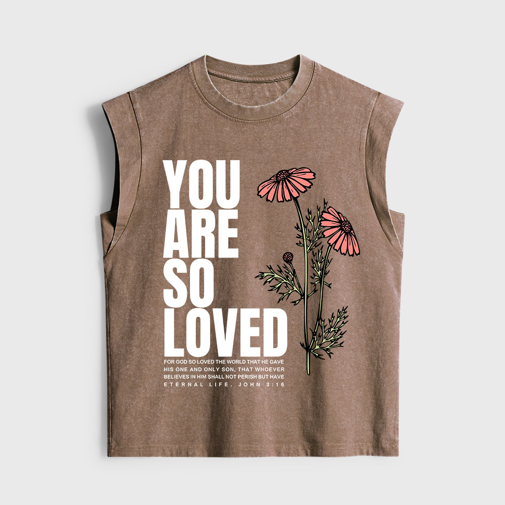 You Are So Loved Christian Women's Washed Tank Top