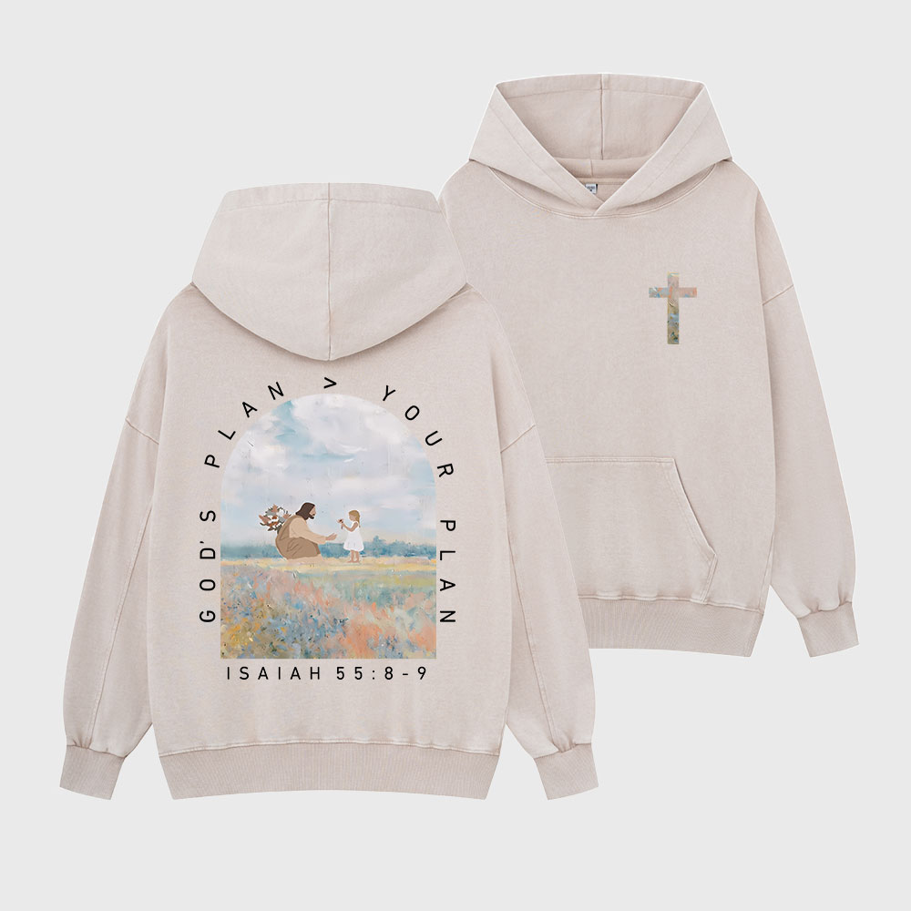 God's Plan Your Plan Christian Washed Hoodie