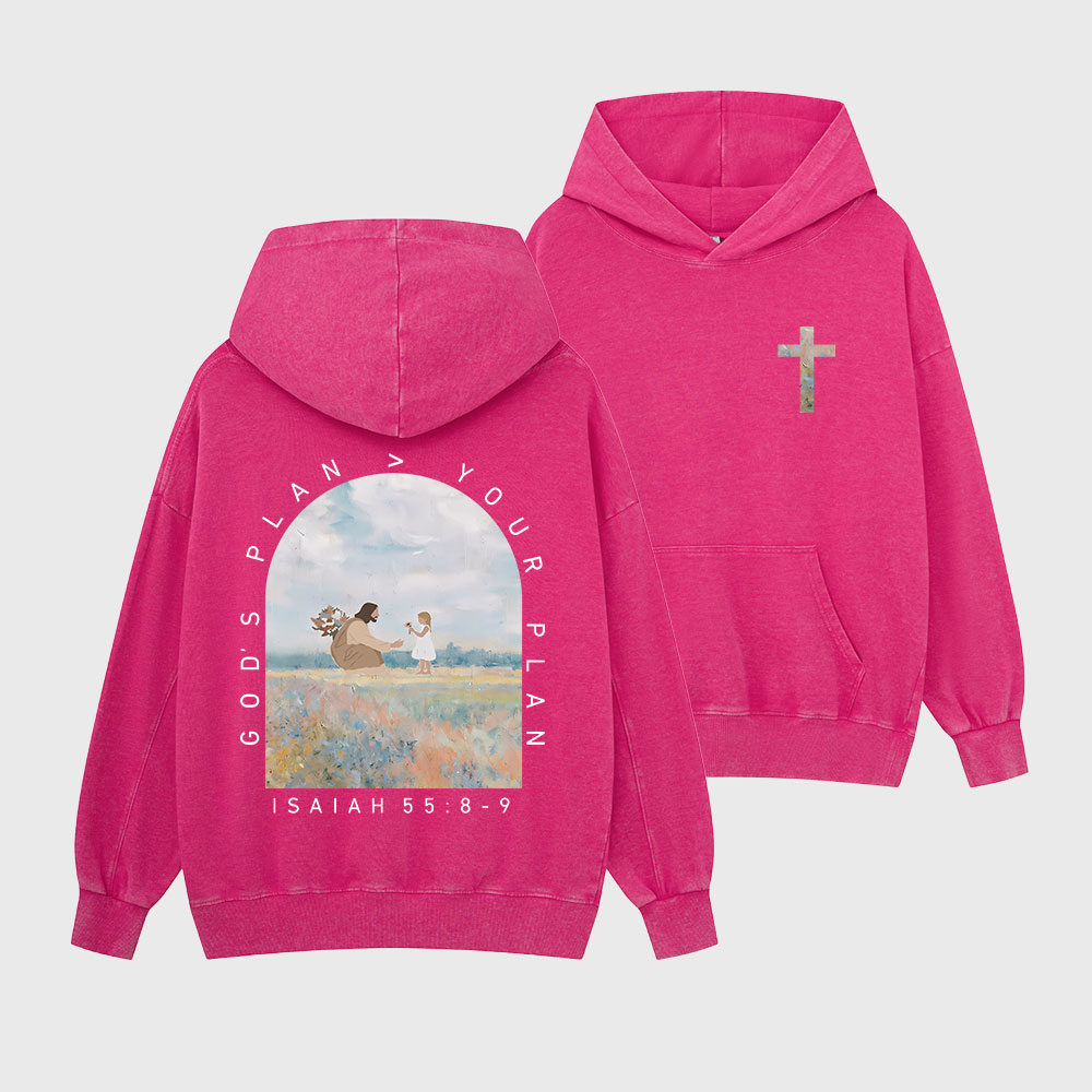 God's Plan Your Plan Christian Washed Hoodie