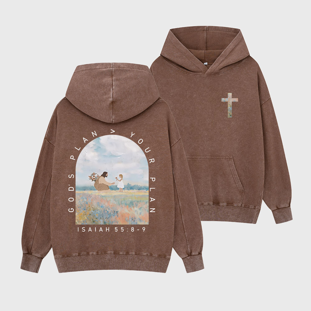 God's Plan Your Plan Christian Washed Hoodie