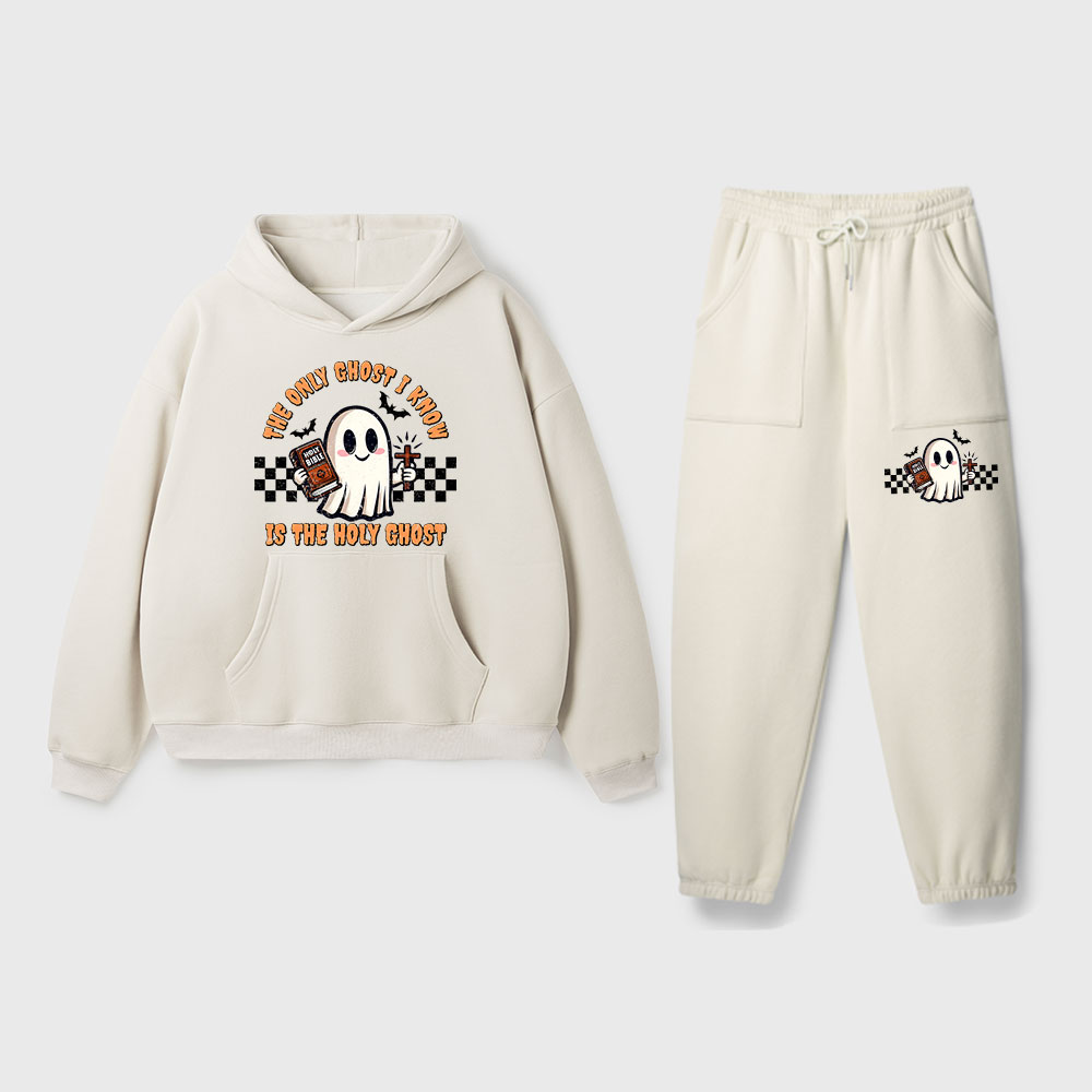 The Only Ghost I Know Is The Holy Ghost Christian Premium Fleece Hoodie Set