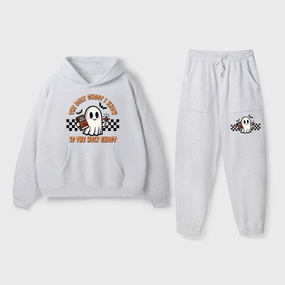 The Only Ghost I Know Is The Holy Ghost Christian Premium Fleece Hoodie Set