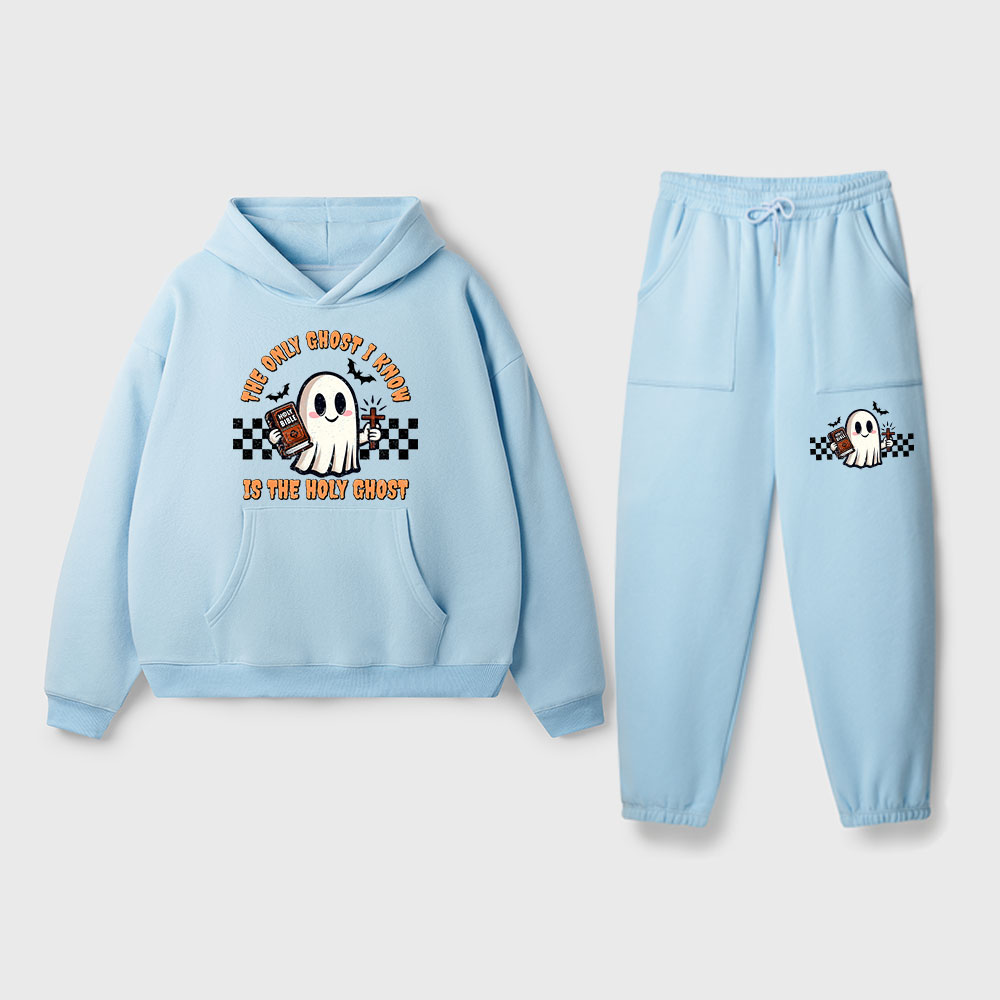 The Only Ghost I Know Is The Holy Ghost Christian Premium Fleece Hoodie Set
