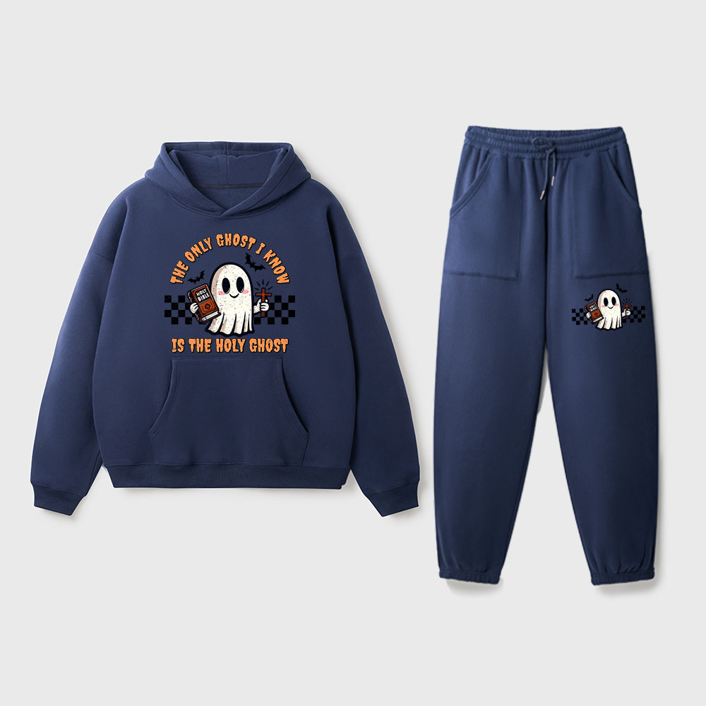 The Only Ghost I Know Is The Holy Ghost Christian Premium Fleece Hoodie Set