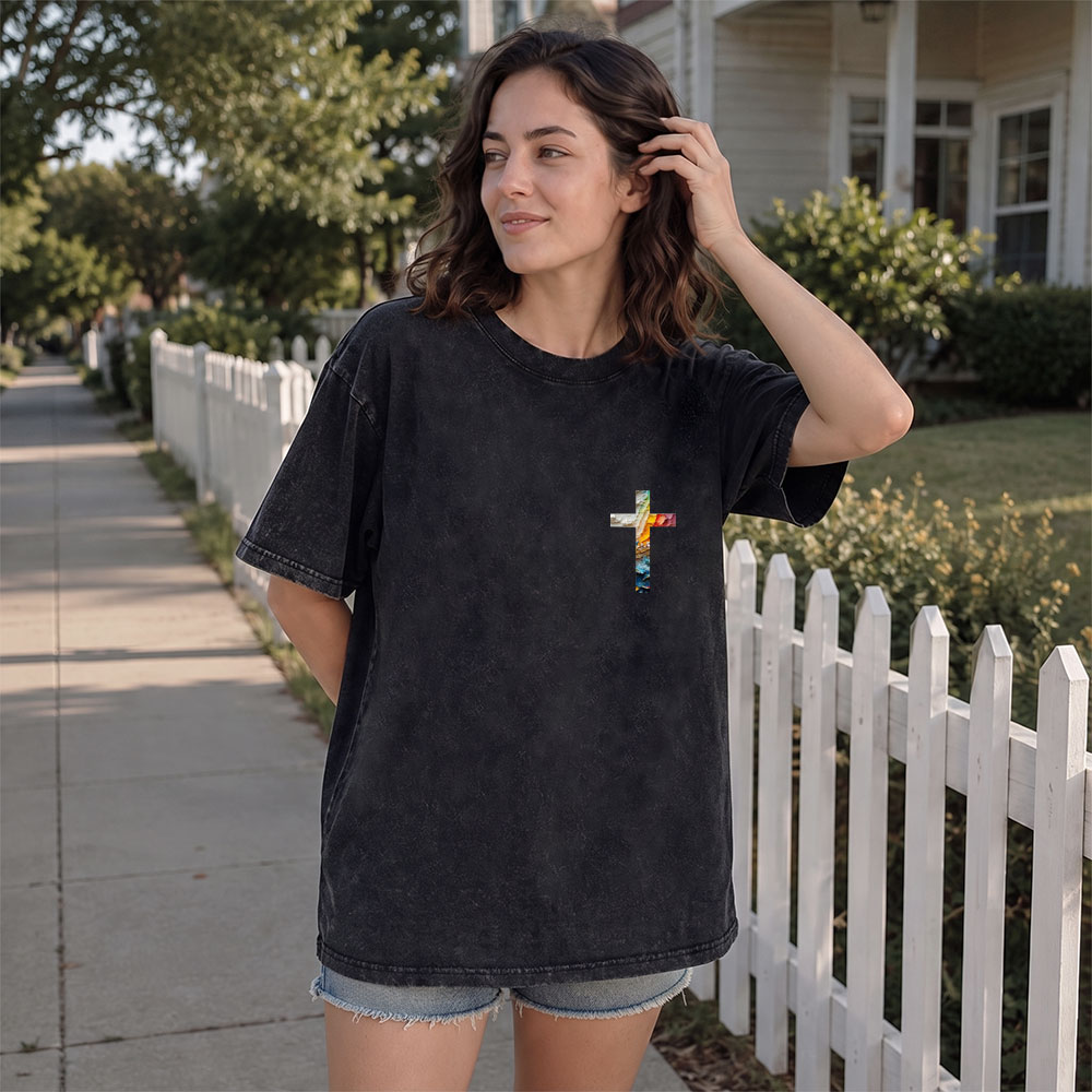 A Rainbow Is The Sign Of His Covenant Christian Washed T-Shirt