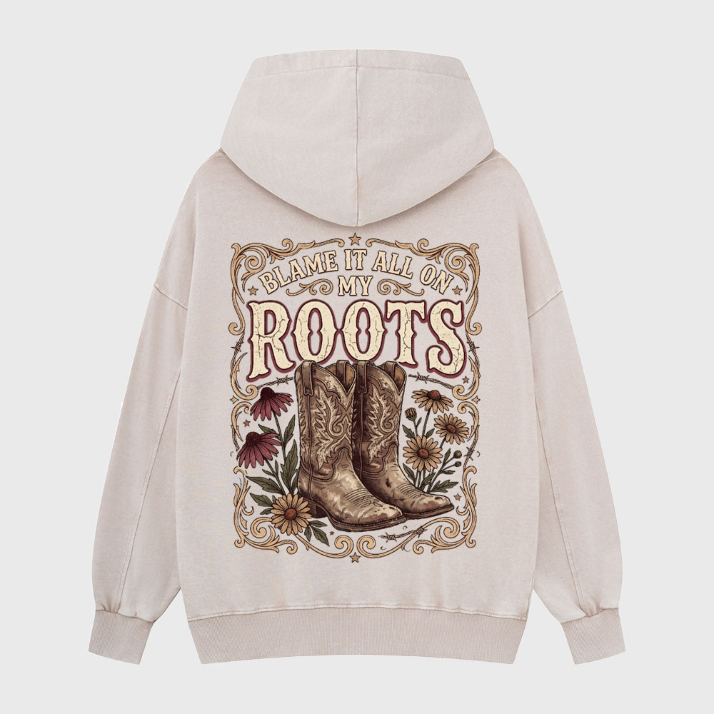 Blame It All On My Roots Christian Washed Hoodie