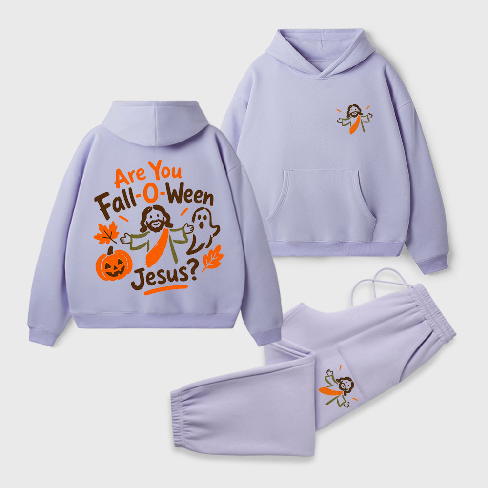 Are You Fall-o-ween Jesus Christian Premium Fleece Hoodie Set
