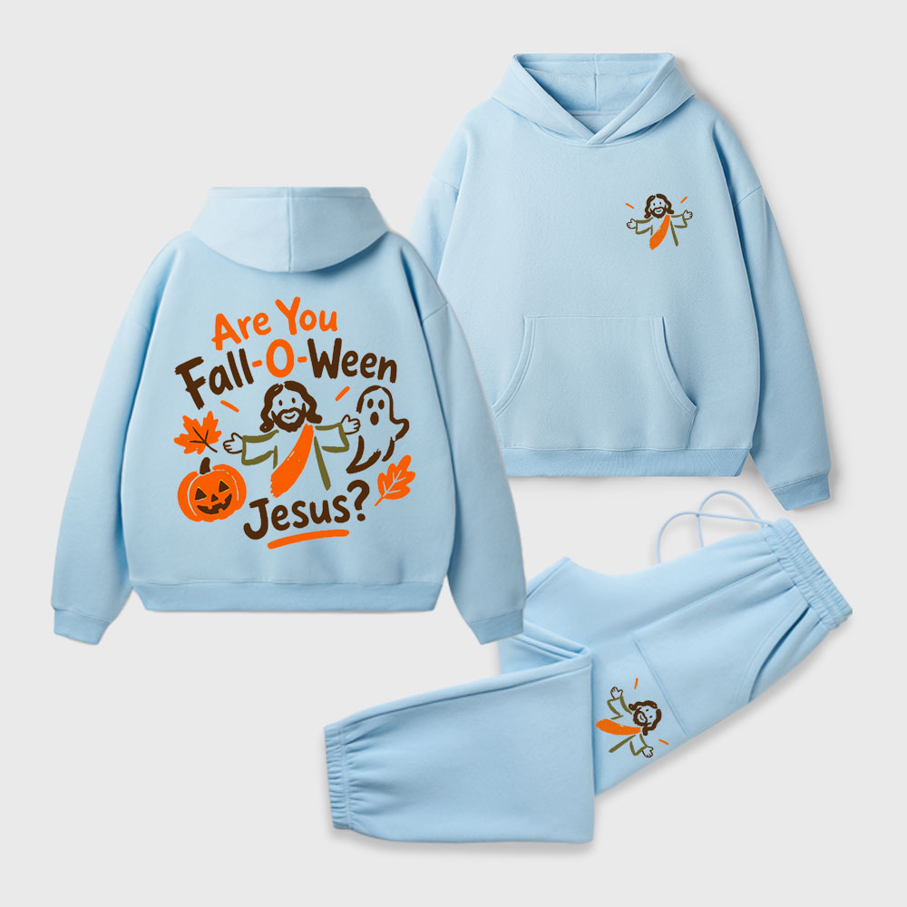 Are You Fall-o-ween Jesus Christian Premium Fleece Hoodie Set