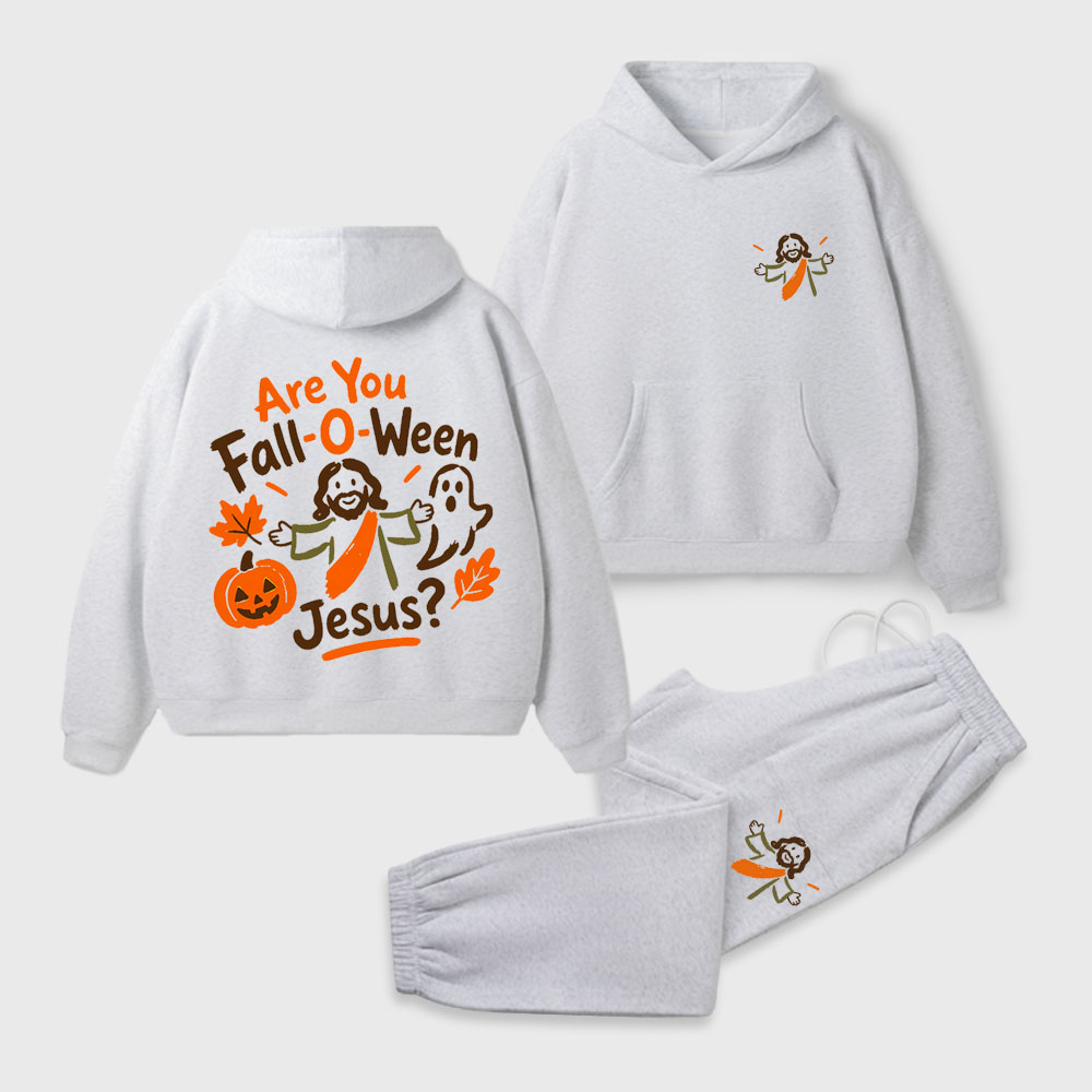 Are You Fall-o-ween Jesus Christian Premium Fleece Hoodie Set
