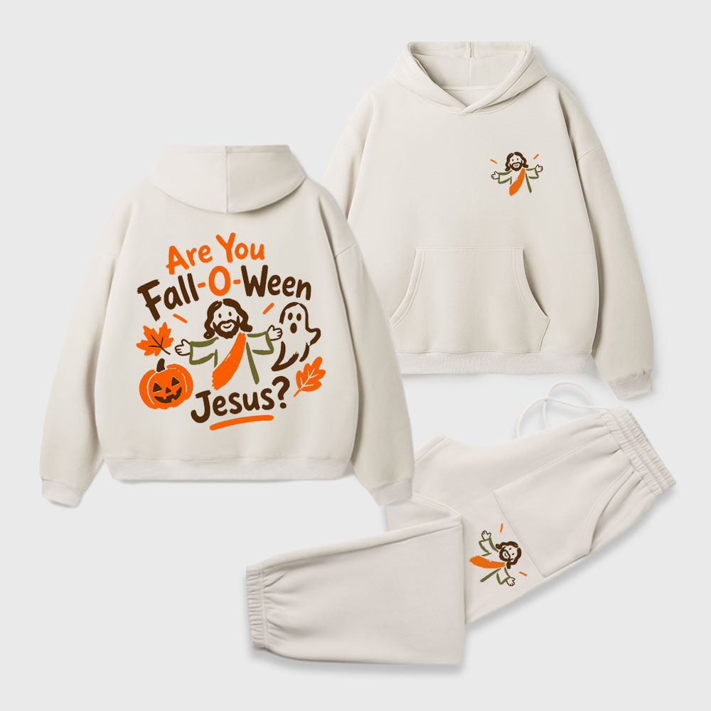Are You Fall-o-ween Jesus Christian Premium Fleece Hoodie Set