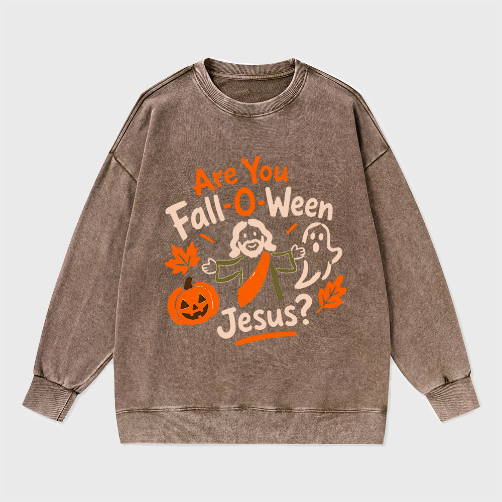 Are You Fall-o-ween Christian Washed Sweatshirt