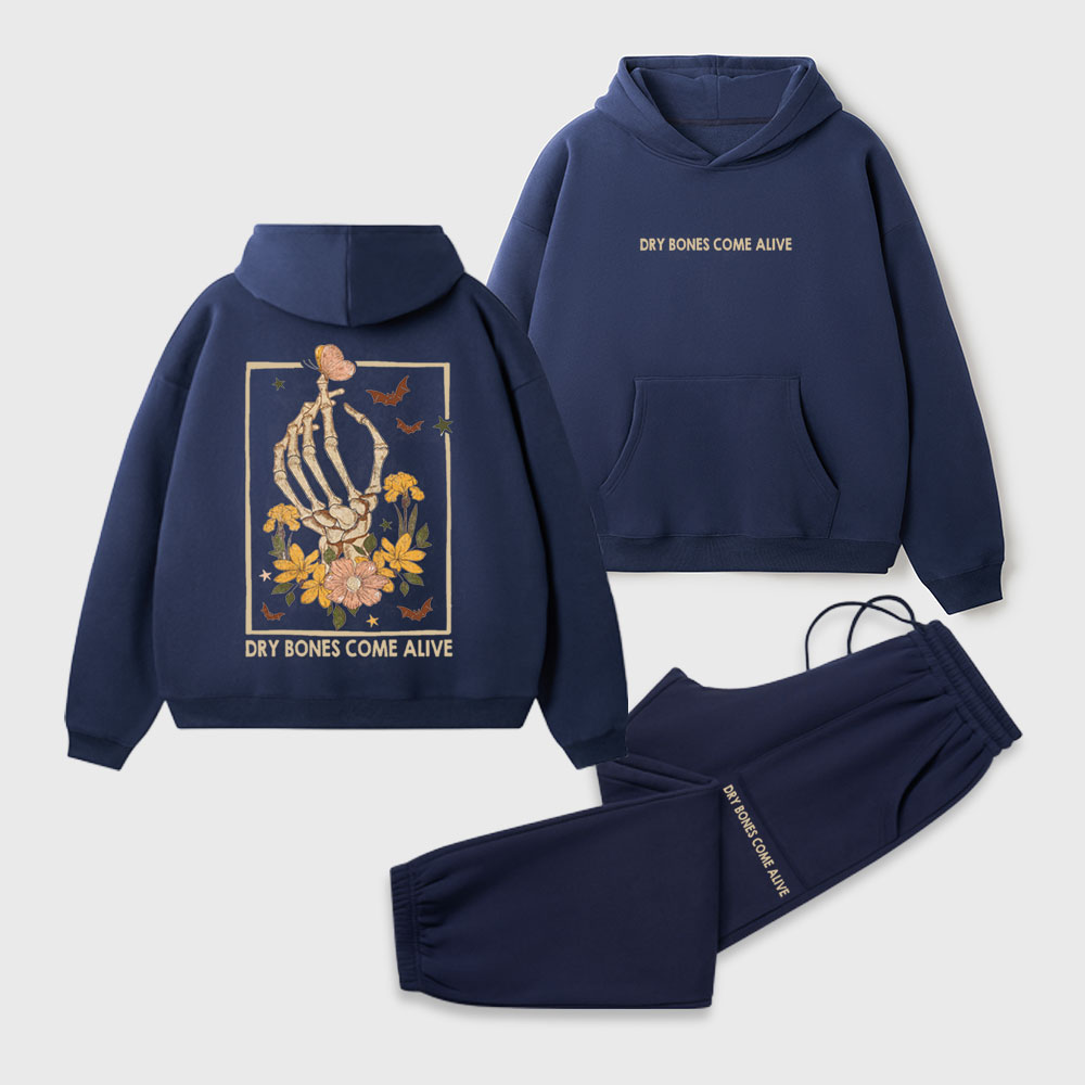 Dry Bones Come Alive Christian Premium Fleece Hoodie Set
