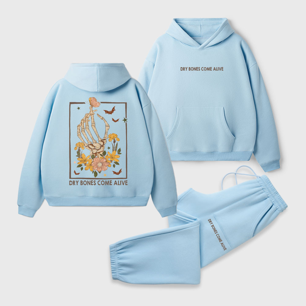 Dry Bones Come Alive Christian Premium Fleece Hoodie Set