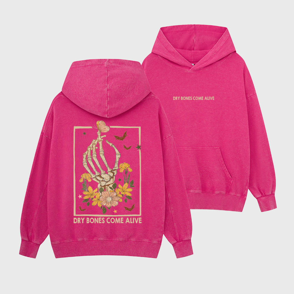 Dry Bones Come Alive Christian Washed Hoodie