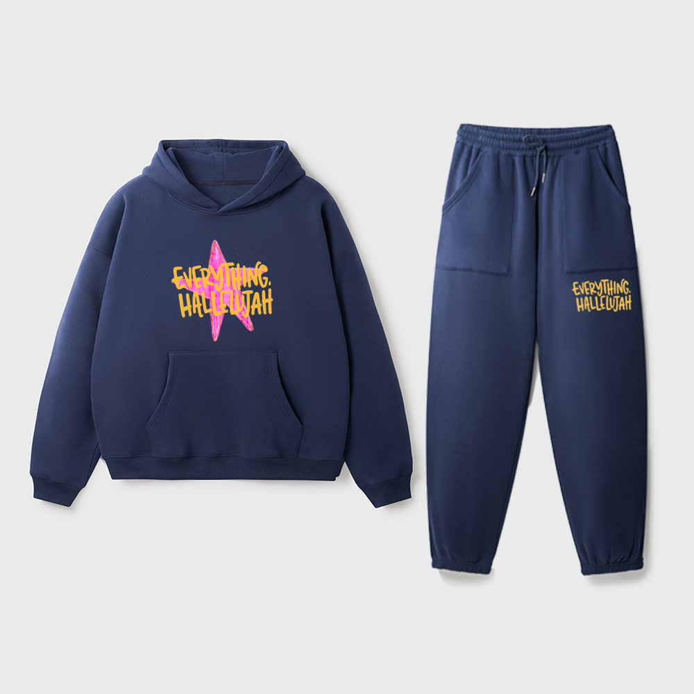 Everything Hallelujah Christian Premium Fleece Hoodie Set