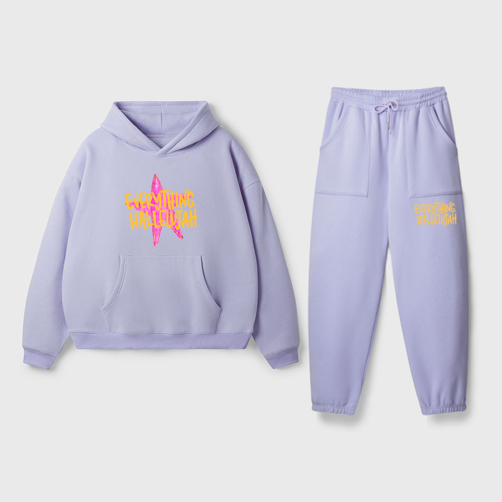 Everything Hallelujah Christian Premium Fleece Hoodie Set