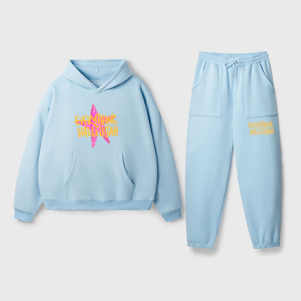 Everything Hallelujah Christian Premium Fleece Hoodie Set