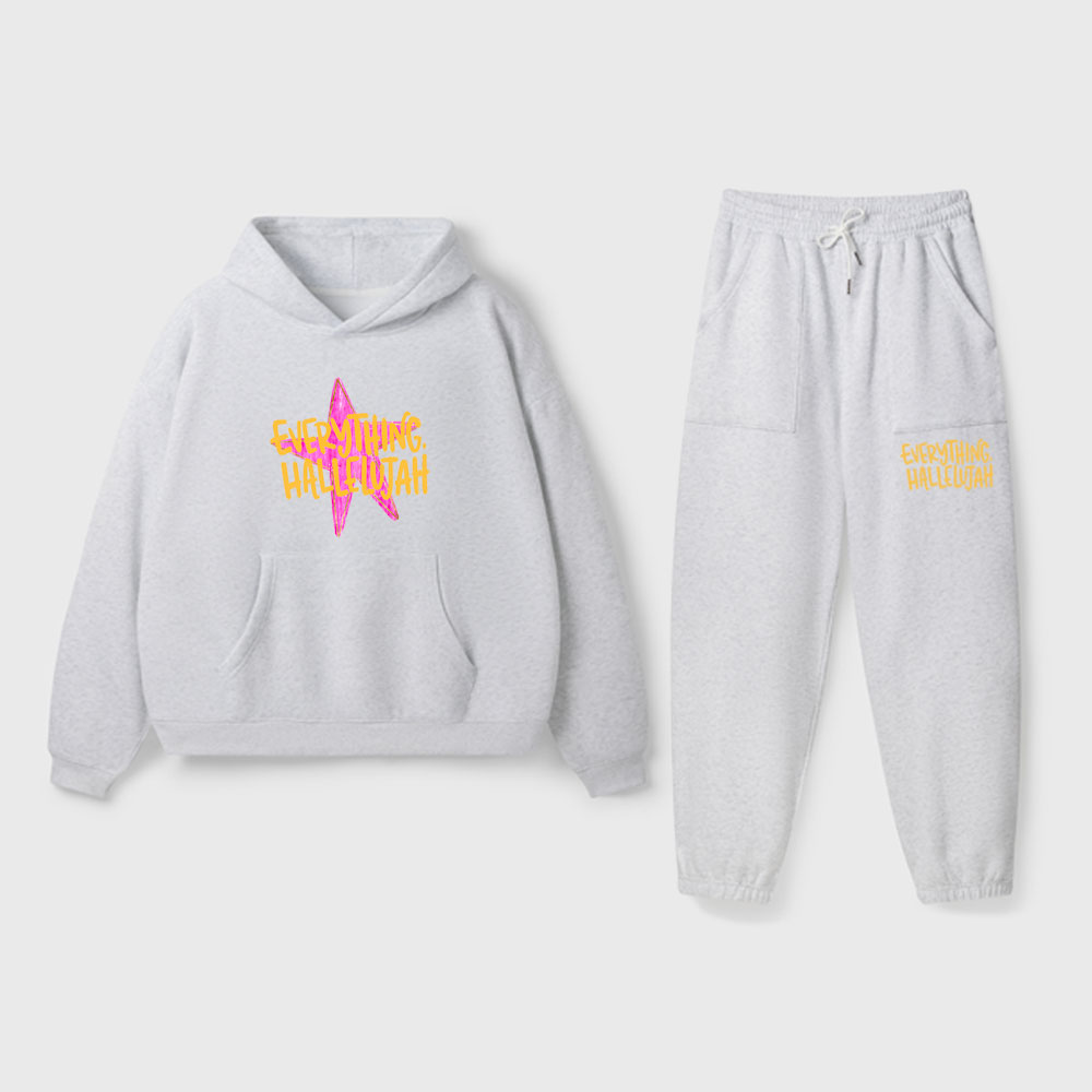 Everything Hallelujah Christian Premium Fleece Hoodie Set