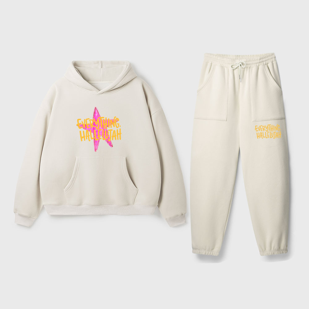 Everything Hallelujah Christian Premium Fleece Hoodie Set