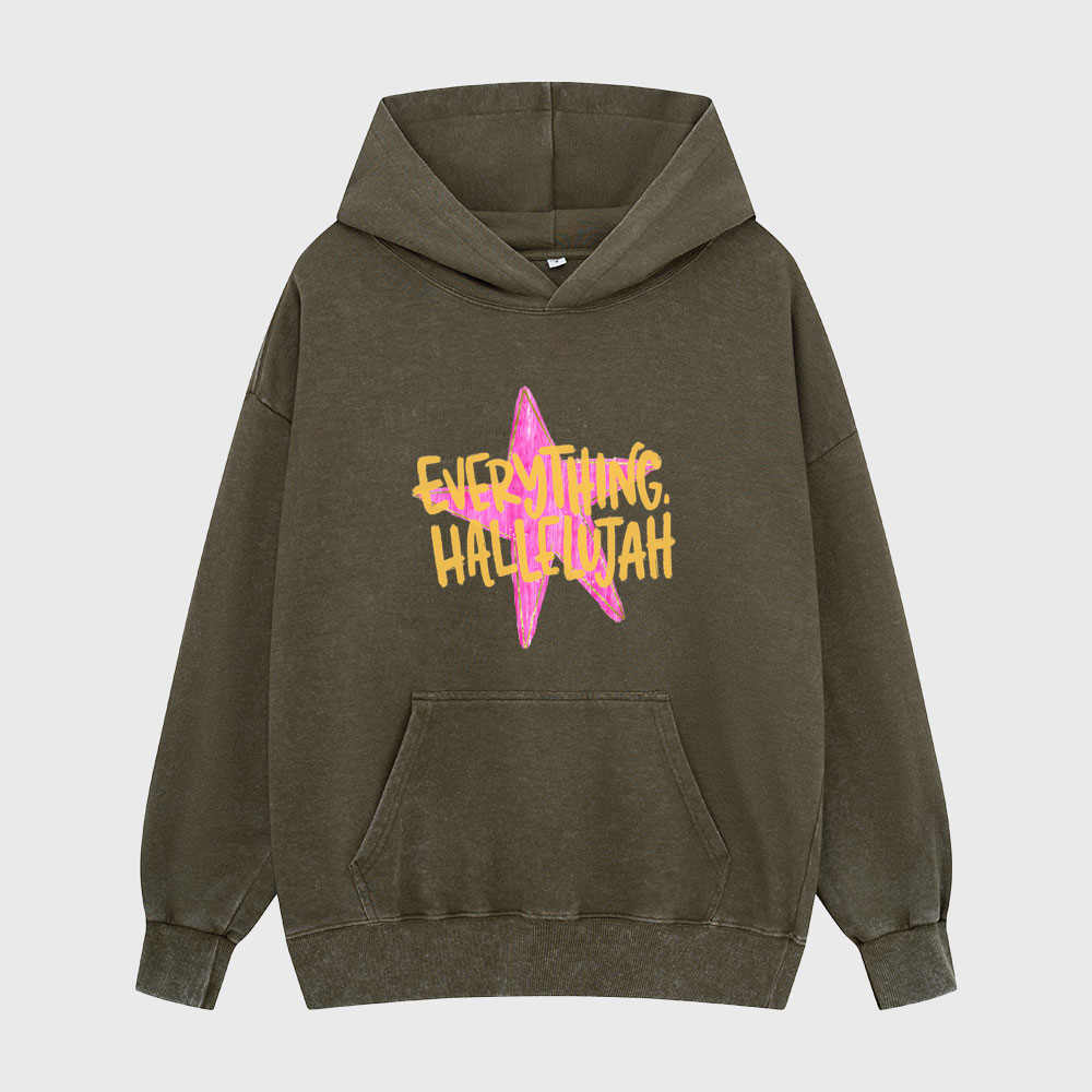Everything Hallelujah Christian Washed Hoodie