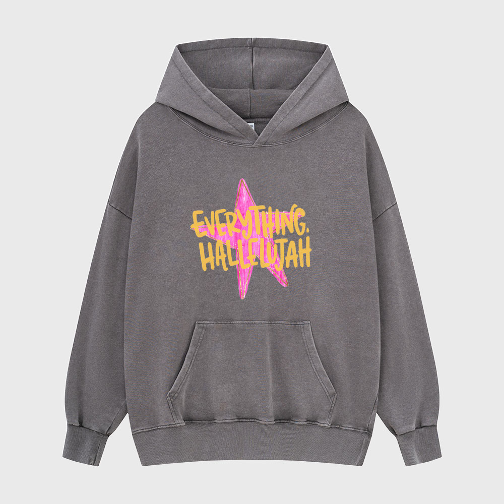 Everything Hallelujah Christian Washed Hoodie