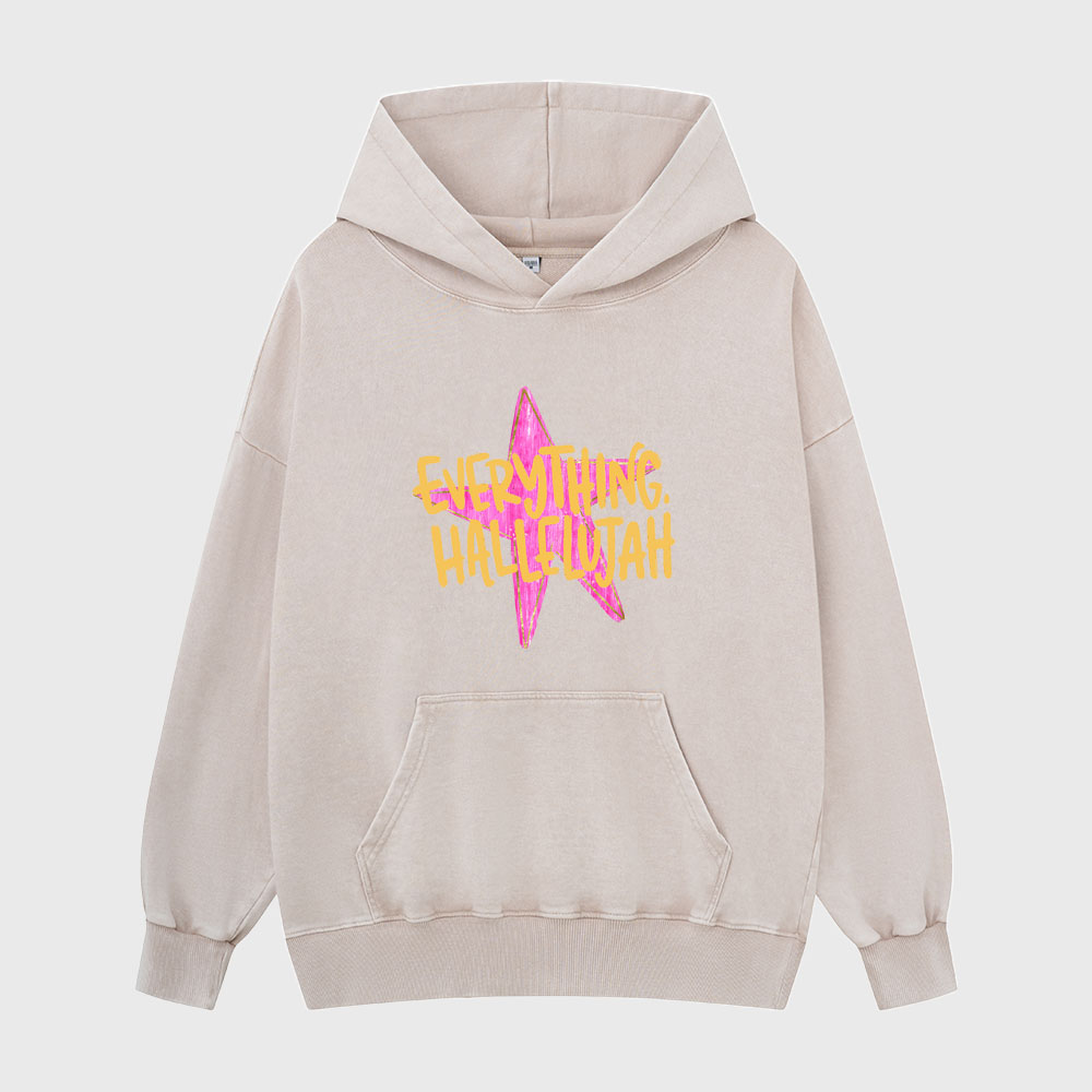 Everything Hallelujah Christian Washed Hoodie