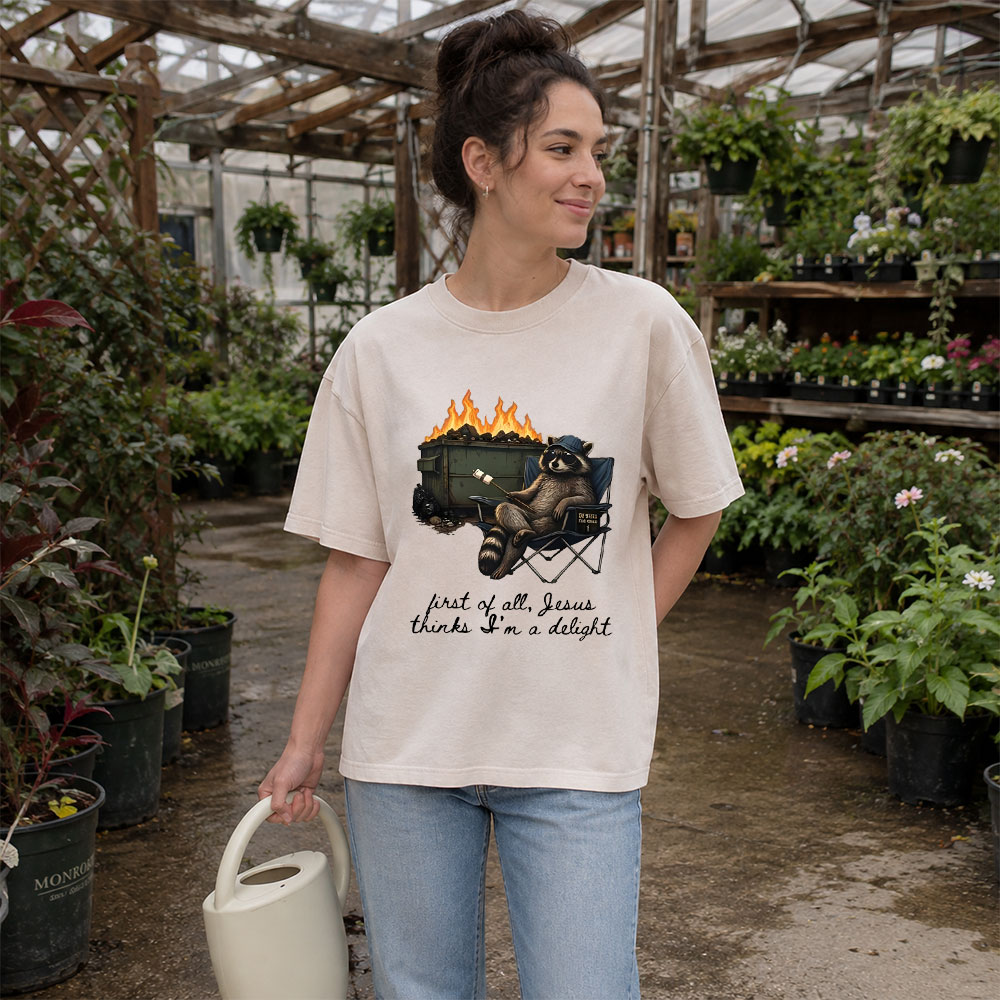 First Of All Jesus Thinks I'm Delight Christian Washed T-Shirt