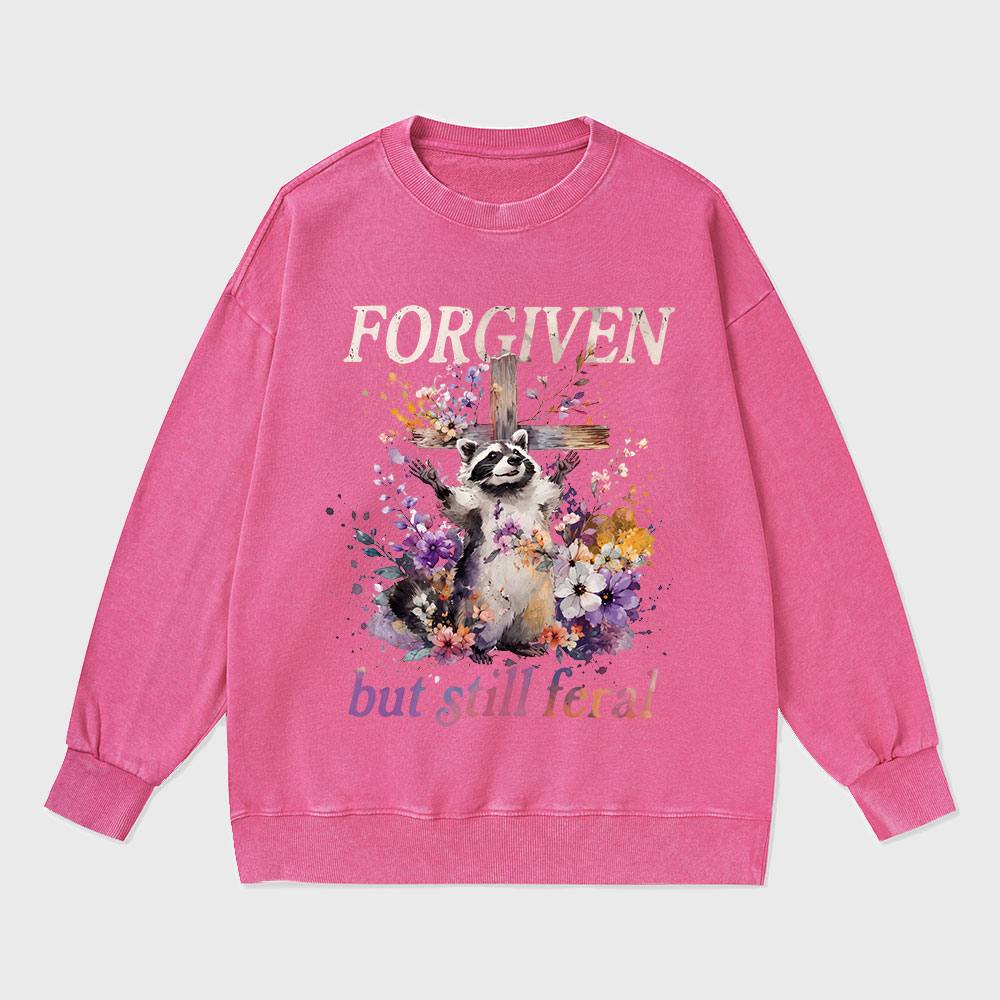 Forgiven But Still Feral Christian Washed Sweatshirt