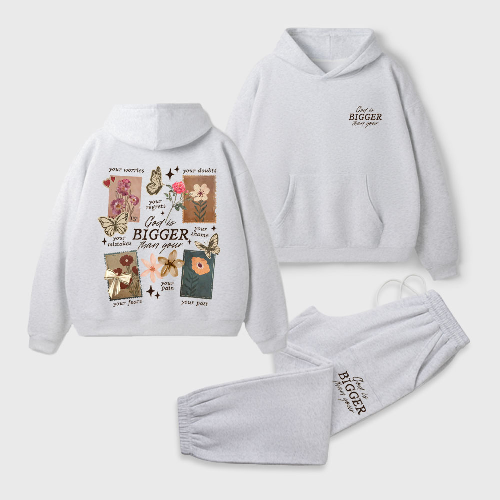 God Is Bigger Than Your Christian Premium Fleece Hoodie Set