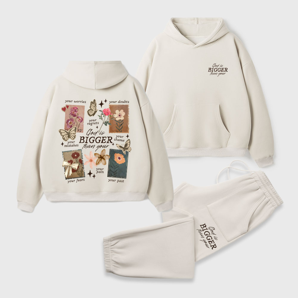 God Is Bigger Than Your Christian Premium Fleece Hoodie Set