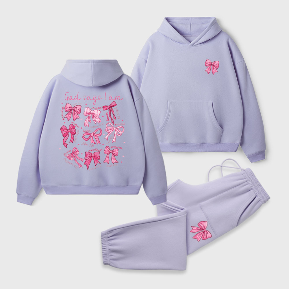 God Says I Am Christian Premium Fleece Hoodie Set