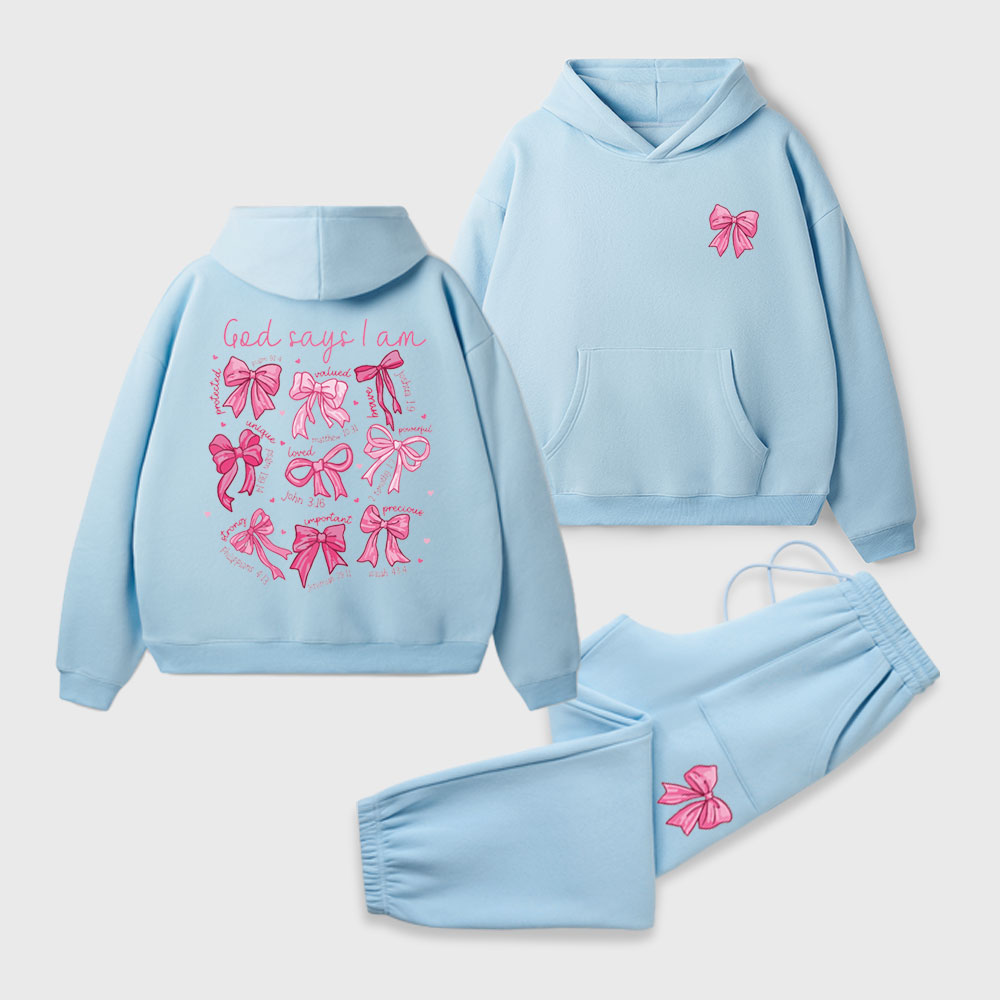 God Says I Am Christian Premium Fleece Hoodie Set