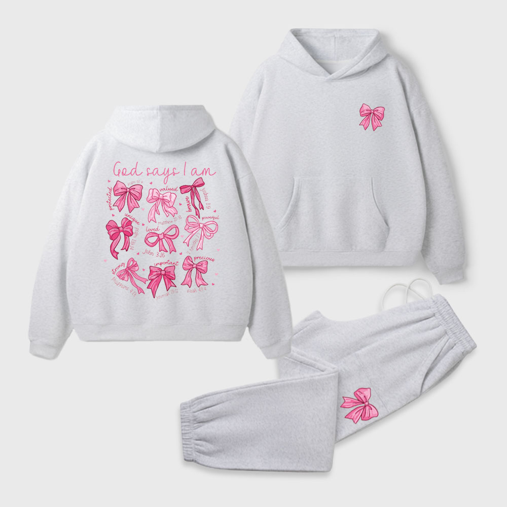God Says I Am Christian Premium Fleece Hoodie Set