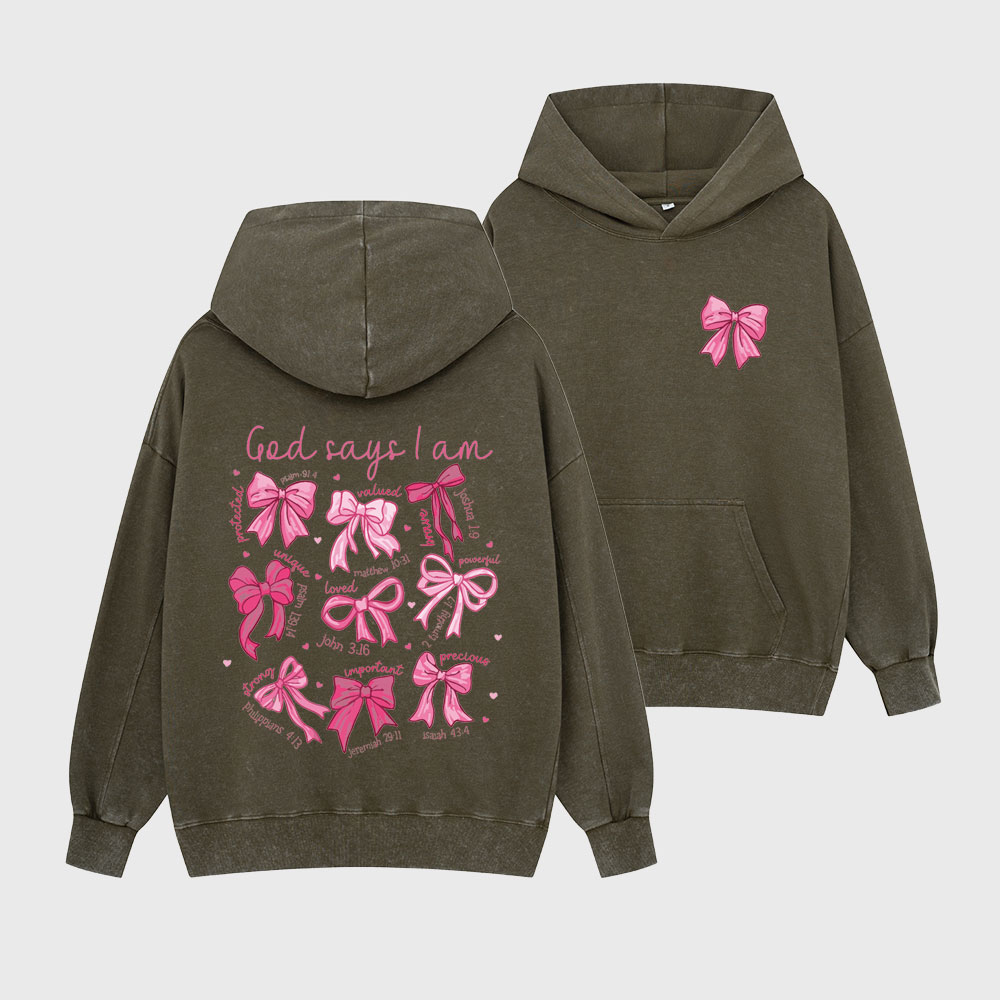 God Says I Am Christian Washed Hoodie