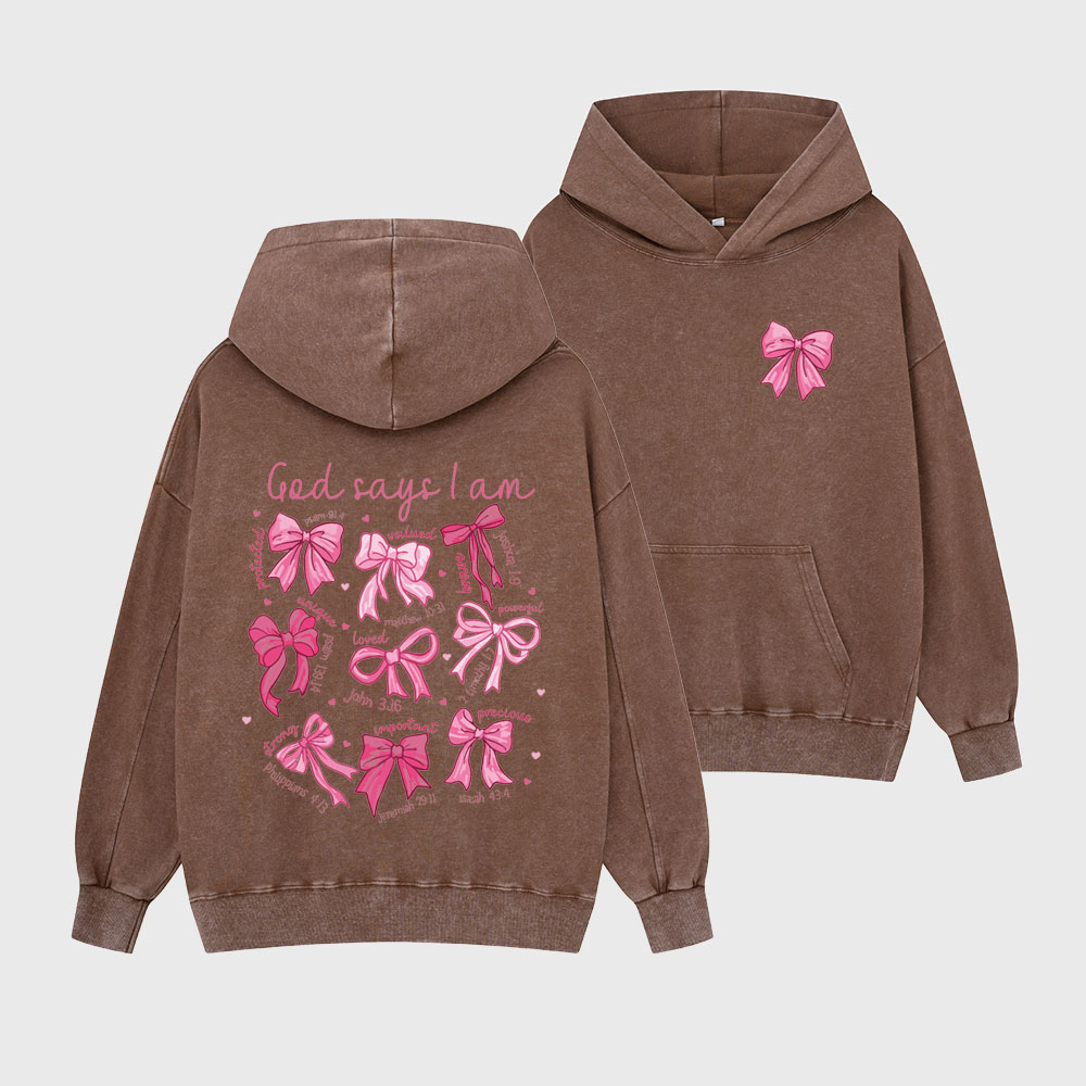 God Says I Am Christian Washed Hoodie