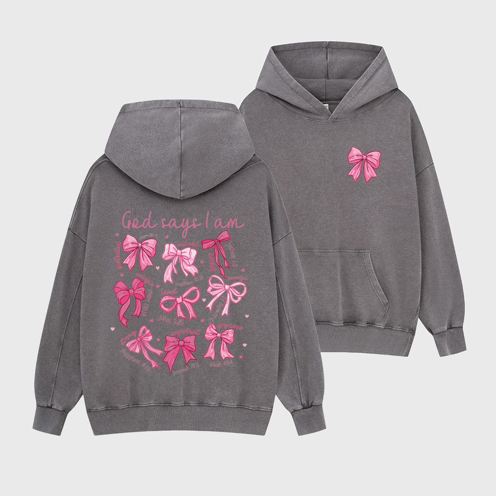 God Says I Am Christian Washed Hoodie