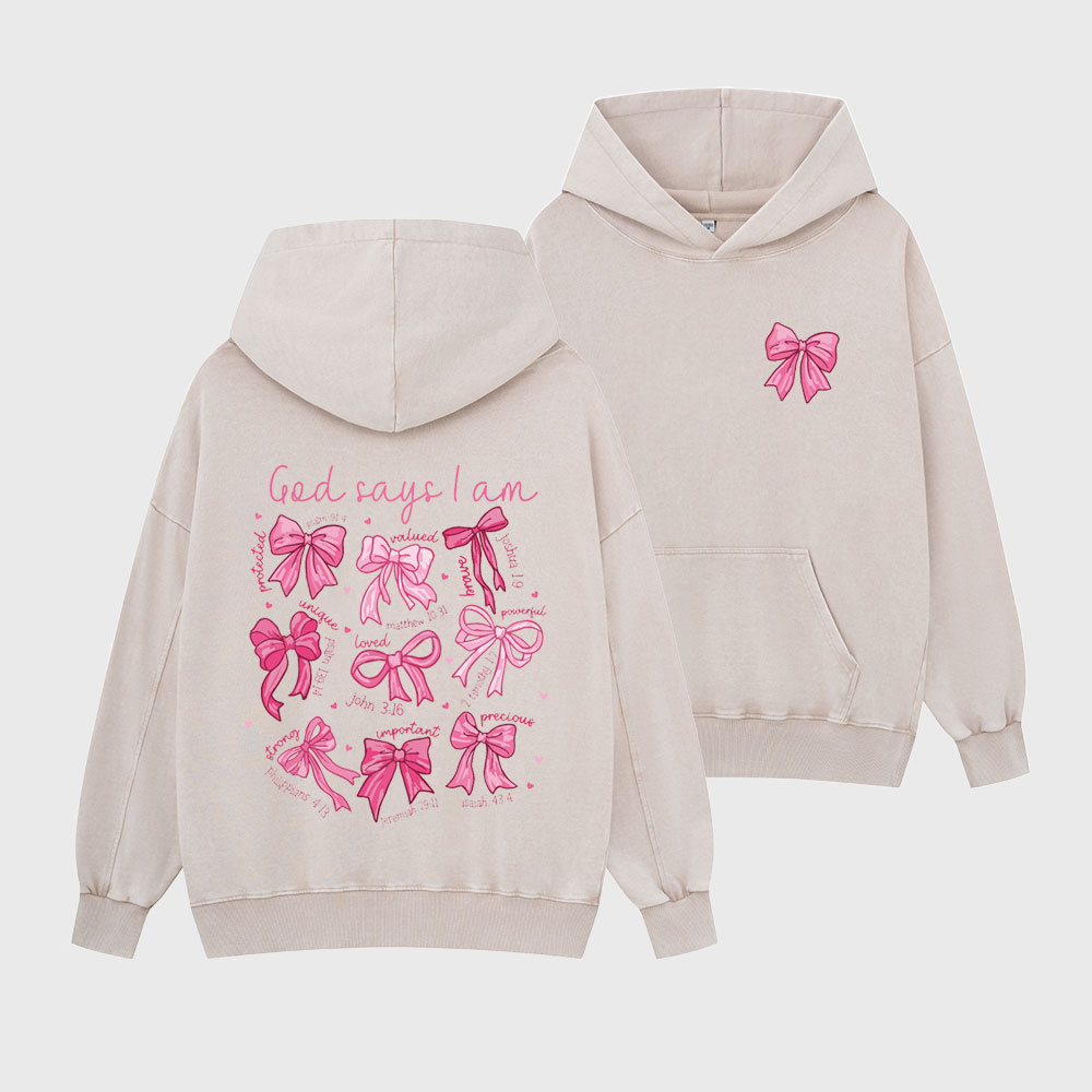 God Says I Am Christian Washed Hoodie