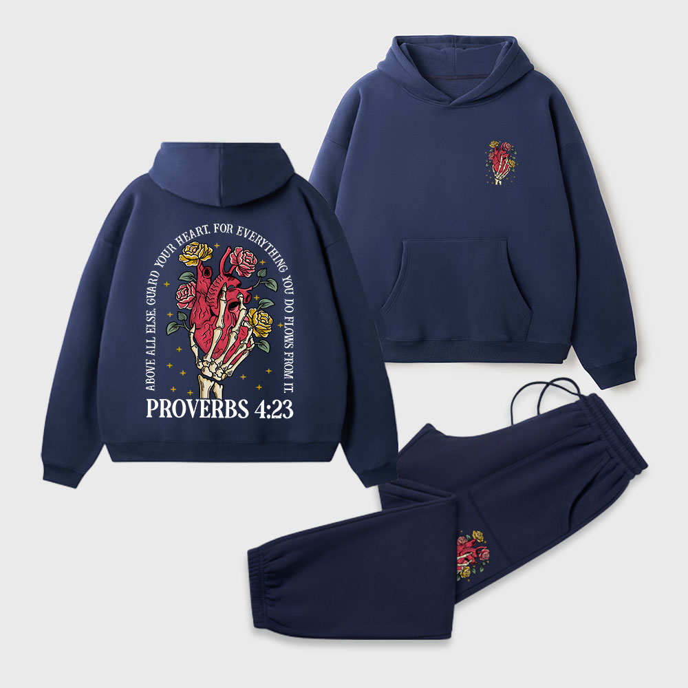 Guard Your Heart For Everything Christian Premium Fleece Hoodie Set