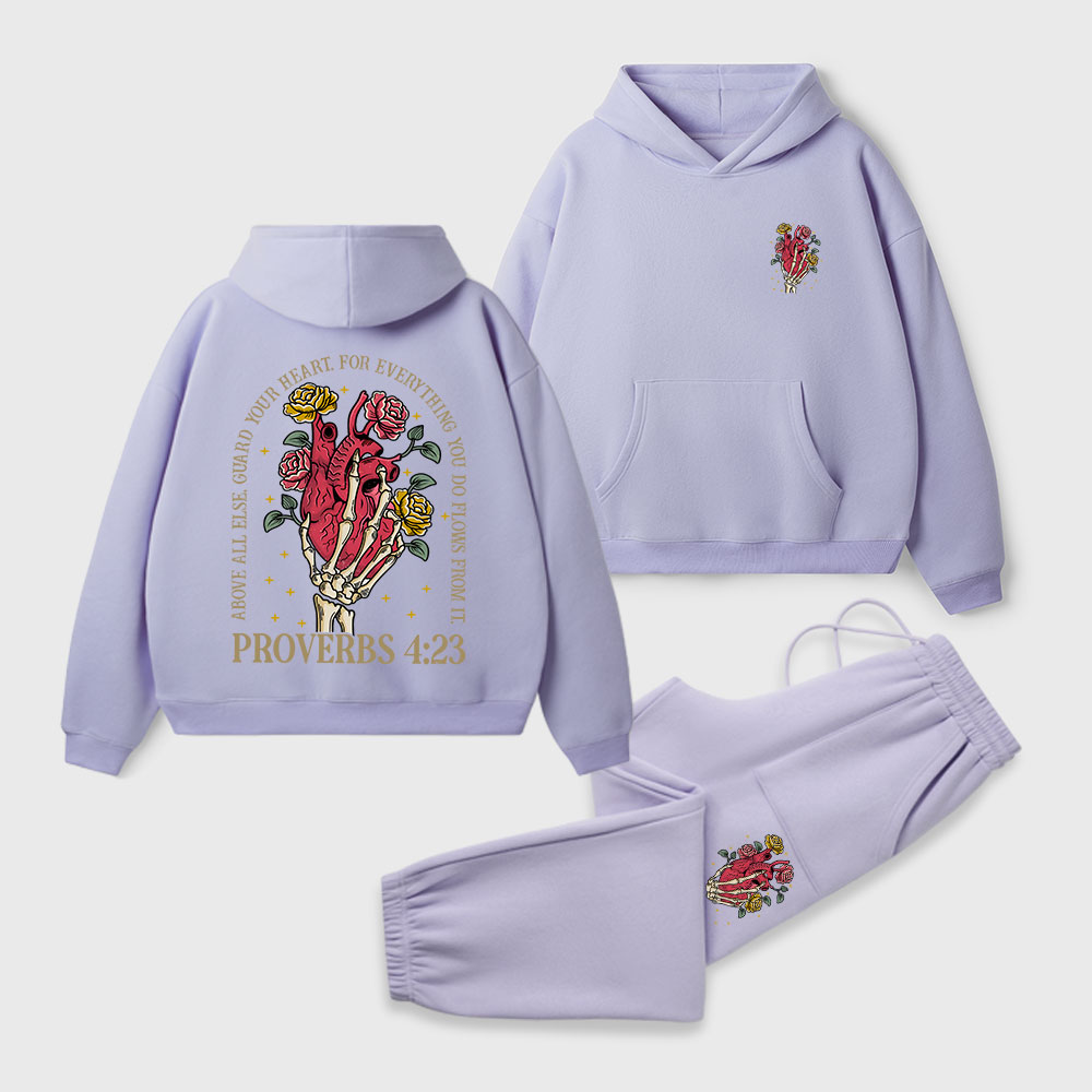 Guard Your Heart For Everything Christian Premium Fleece Hoodie Set